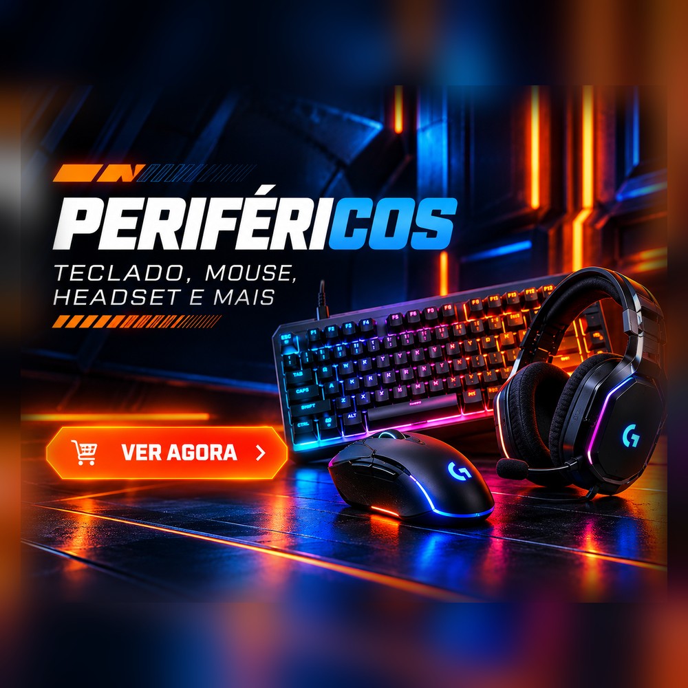 Perifericos: teclado, mouse e headset