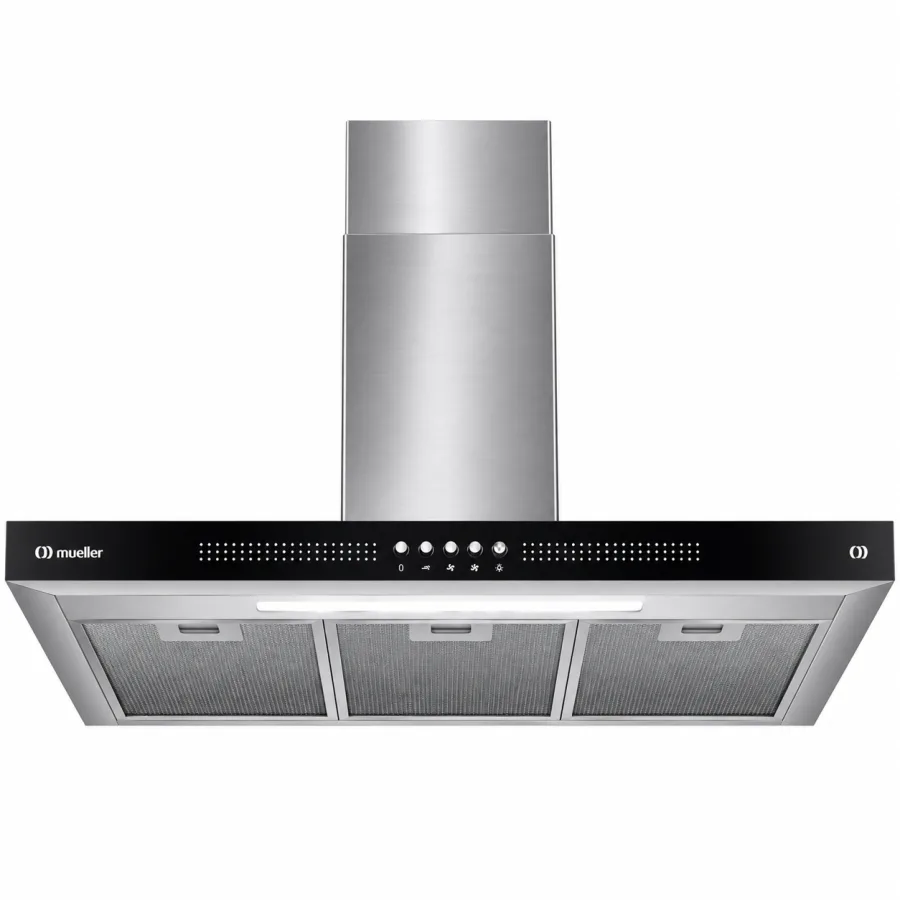 Coifa de Parede Mueller Plana 90cm Inox 3 Velocidades Iluminação LED Tripla Filtragem de Alumínio e Carvão Ativado MCP90K