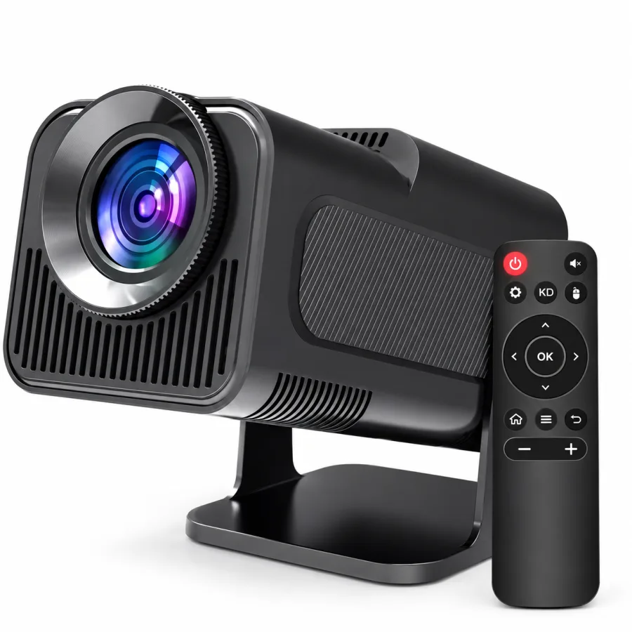 Projetor Smart HY320 Pro LED HD 720p Nativo com Android 11, Wi-Fi Dual Band 5 GHz, Bluetooth 5.0, HDMI e USB, até 200 Polegadas, Preto