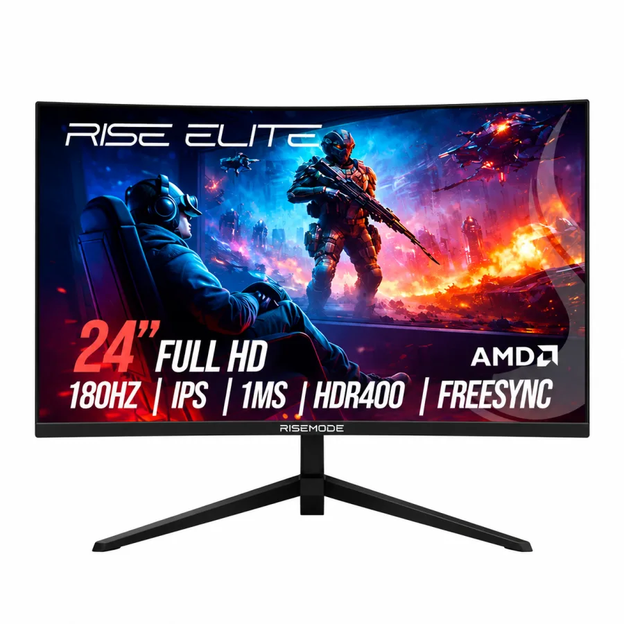 Monitor Gamer Rise Mode Prime 24" Full HD, 180Hz, 1ms, Painel IPS, FreeSync, 110% sRGB, HDMI e VGA, Preto - RM-MOG-24F180FH-B