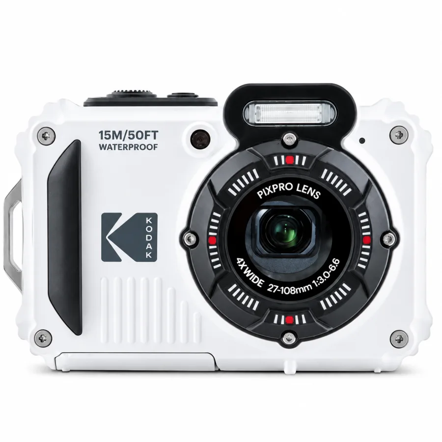 Câmera Digital Kodak PIXPRO WPZ2 16MP Full HD À Prova d'Água 15m Zoom Óptico 4x Wi-Fi LCD 2,7 Branca