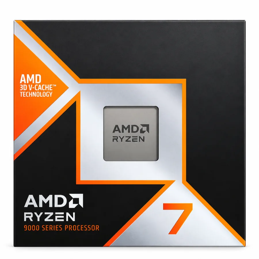 Processador AMD Ryzen 7 9800X3D 8 Núcleos 16 Threads até 5.2GHz Cache 104MB 3D V-Cache 2ª Geração AM5 com Vídeo Integrado 100-100001084WOF