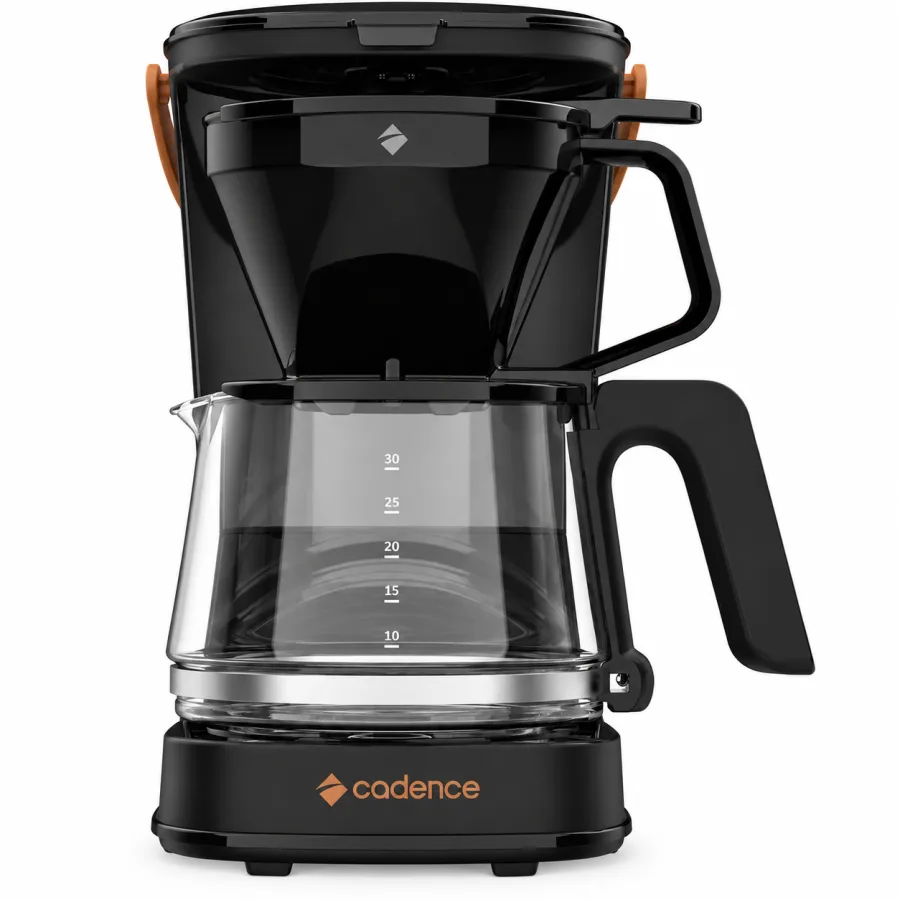 Cafeteira Elétrica Cadence Pour Over 2 em 1 750W Jarra de Vidro 1,25L 30 Cafezinhos Filtro Permanente Lavável CAF500