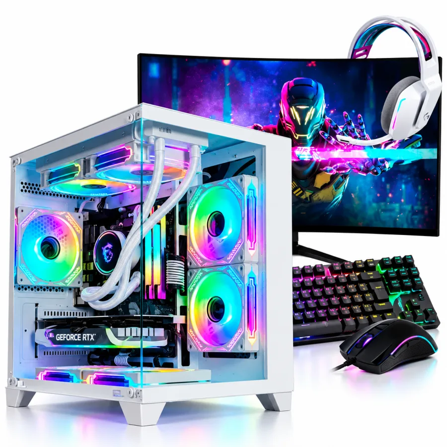 PC Gamer Completo Ryzen 5 5500 6 Núcleos RTX 2060 6GB GDDR6 16GB DDR4 3200MHz SSD 480GB Fonte 600W com Monitor 21,5 Full HD e Kit Gamer