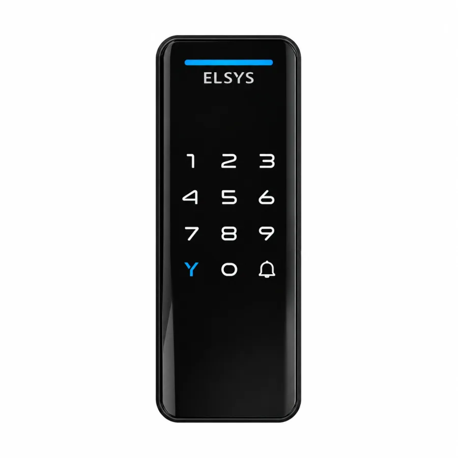 Fechadura Digital de Sobrepor Elsys POP ESF-DS1100V com Senha e Tag, Trava Dupla, Campainha e USB-C, Preta
