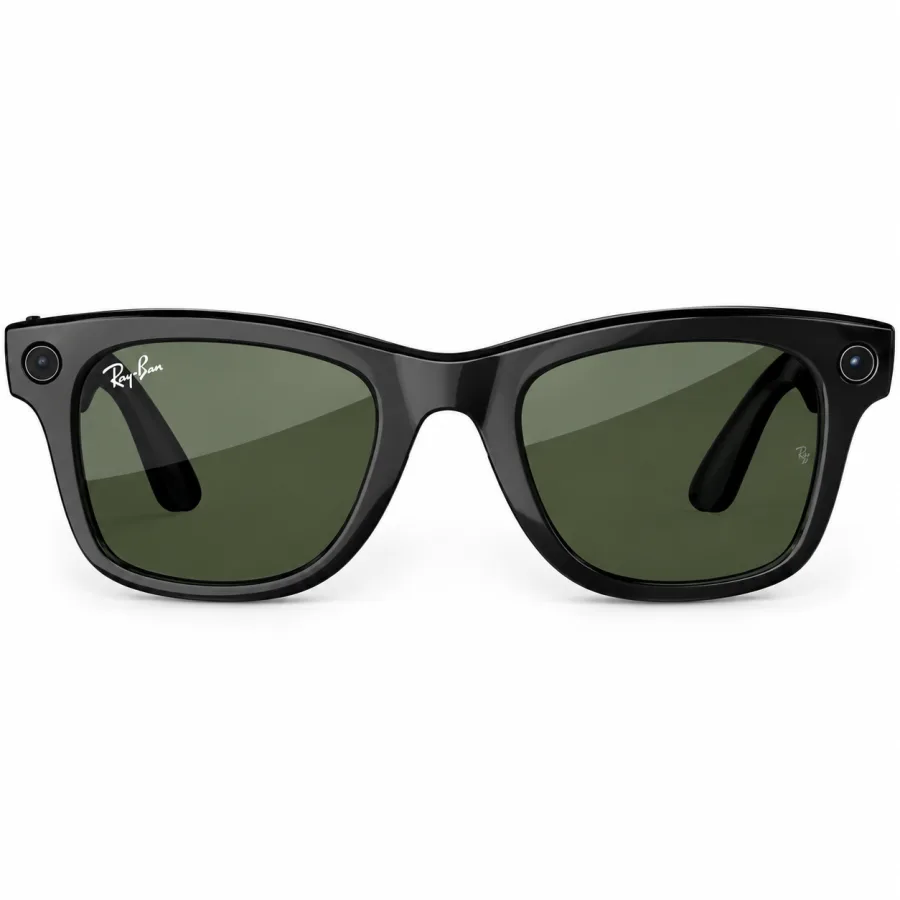 Óculos Inteligente Ray-Ban Meta Wayfarer RW4006 com Câmera de 12 MP Alto-falantes Abertos 5 Microfones 32 GB Wi-Fi 6 e Bluetooth 5.2 Preto Brilhante