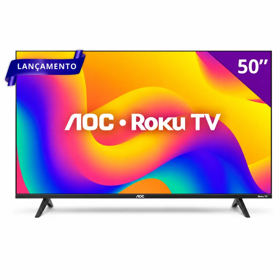 Smart TV AOC 50 Polegadas 4K UHD DLED Roku TV 50U7045/78G, HDR10, Dolby Digital, Wi-Fi Dual Band, AirPlay 2, 3 HDMI, Bivolt