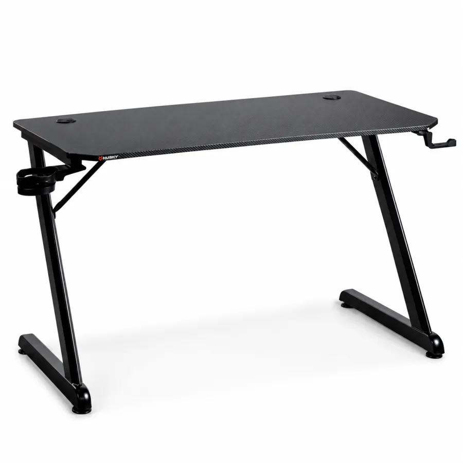 Mesa gamer Husky Snow preta de 120 cm com suporte para copo e headset