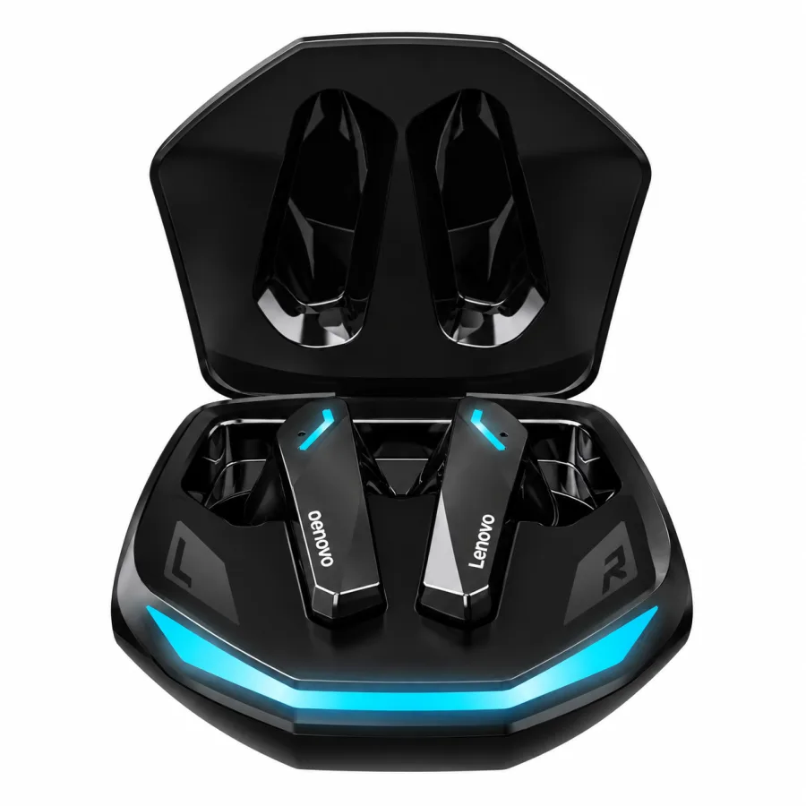 Fone de Ouvido Gamer TWS Lenovo ThinkPlus LivePods GM2 Pro Bluetooth 5.3 Modo Jogo de Baixa Latência Driver 10mm Touch Estojo de Carga Preto