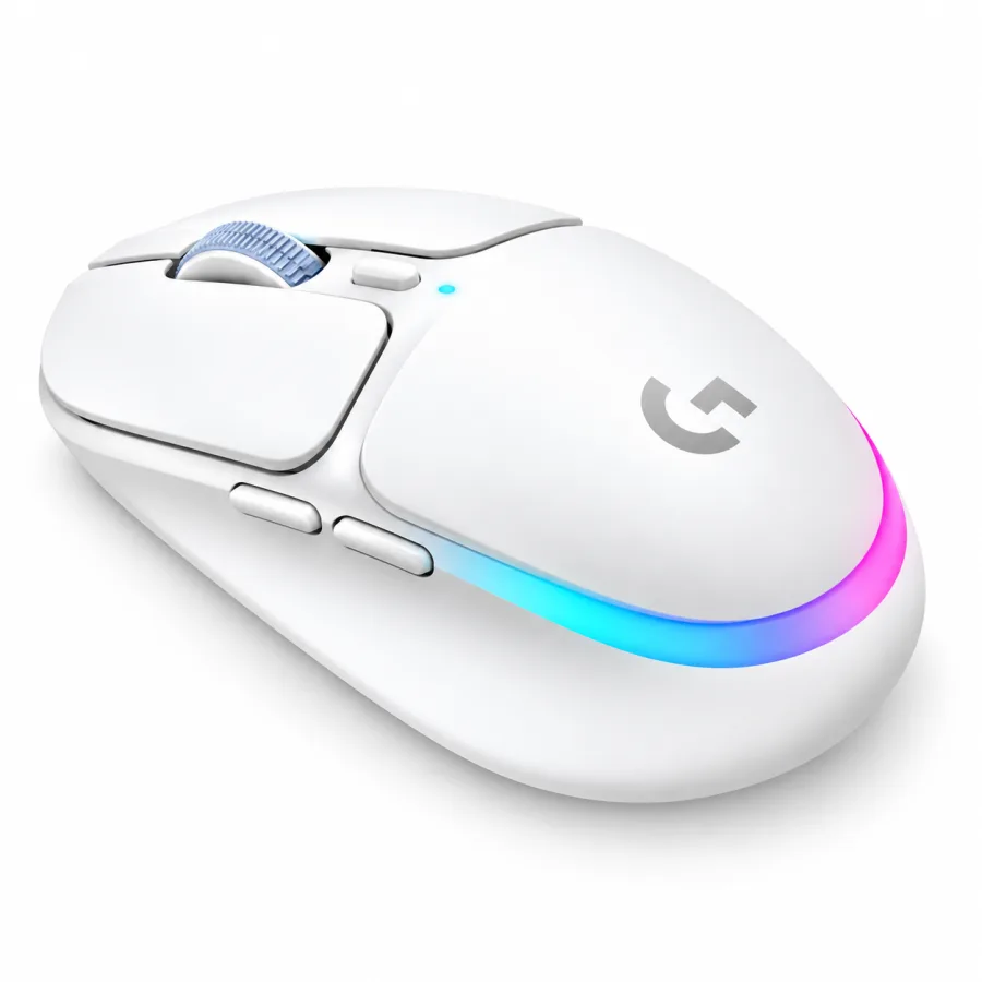 Mouse Gamer Sem Fio Logitech G705 Aurora Compacto para Mãos Menores 85 g 8200 DPI Lightspeed e Bluetooth RGB de 3 Zonas Branco