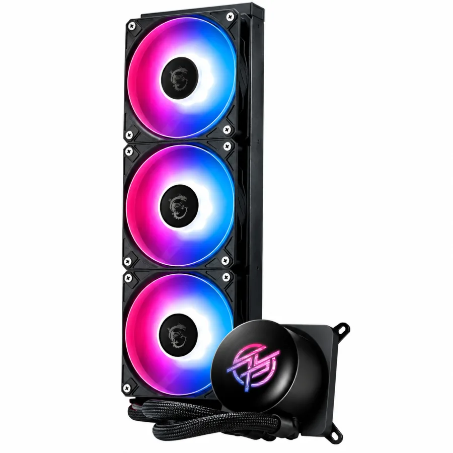 Water Cooler MSI MPG CoreLiquid P13 360mm ARGB Gen2 Display LCD IPS 2,1 Polegadas 3 Ventoinhas PWM Intel LGA1851 e AMD AM5 Preto