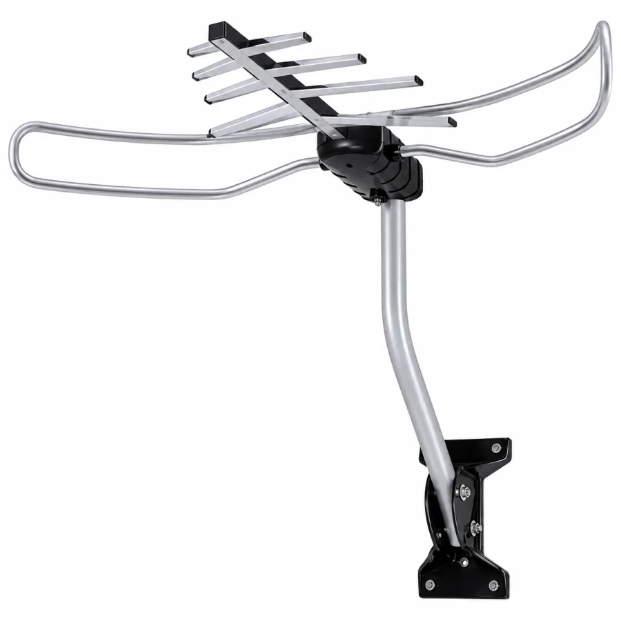 Antena Externa Aquário DTV-3000 Completa 4 em 1, VHF, UHF, FM e HDTV Digital, Ganho 6 dBi, com Mastro, Suporte e Cabo