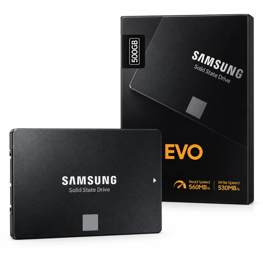 SSD Samsung 870 EVO 500GB SATA III 2,5 Polegadas Leitura 560MB/s Gravação 530MB/s MZ-77E500B