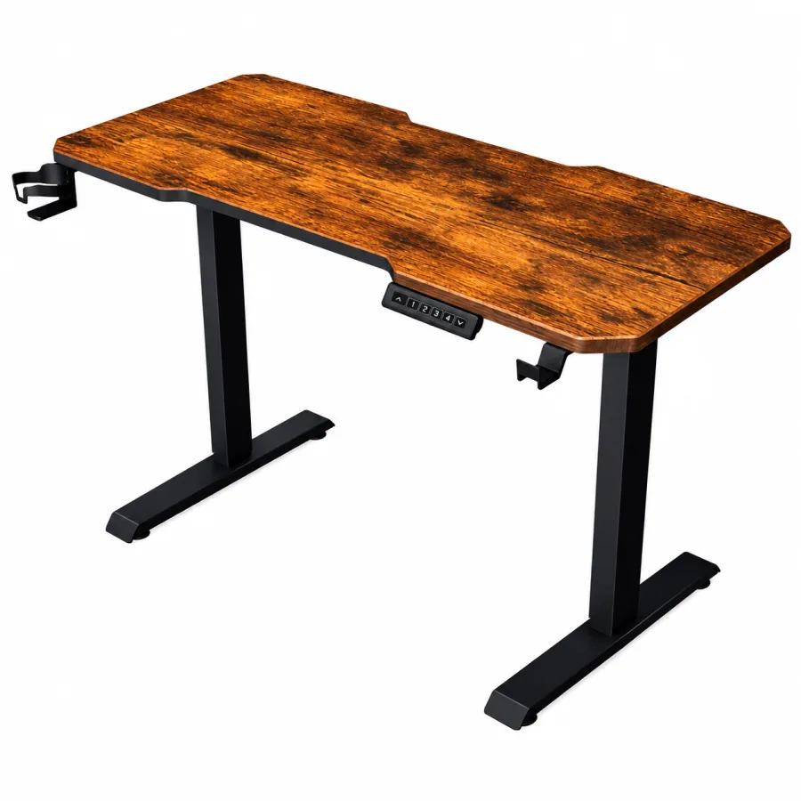 Mesa gamer Rise Mode Lift com tampo rustico e altura eletrica