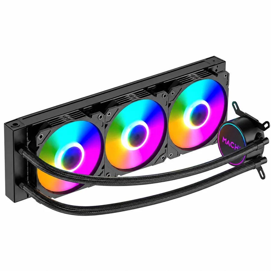 Water Cooler MACH1 Logic GK360 360mm RGB TDP 260W Base de Cobre 3 Ventoinhas 120mm PWM Intel e AMD AM5 Preto