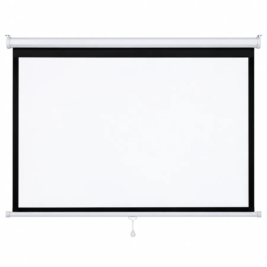 Tela de Projeção Retrátil Goldentec 98 Polegadas 4:3 Matte White com Trava Multiponto para Parede ou Teto, Branca