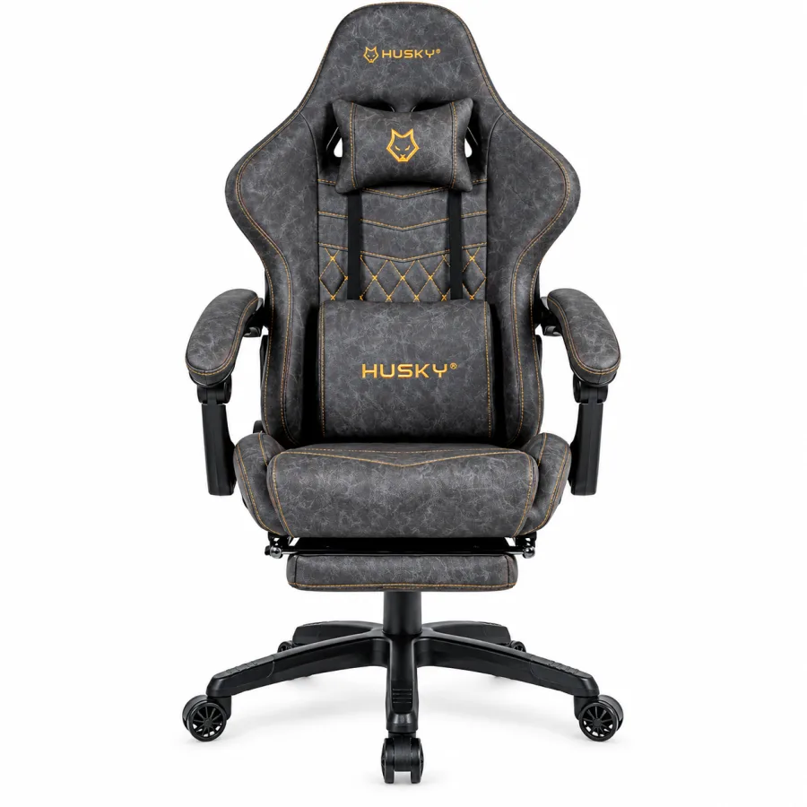 Cadeira gamer Husky Tempest 700 cinza vista de frente
