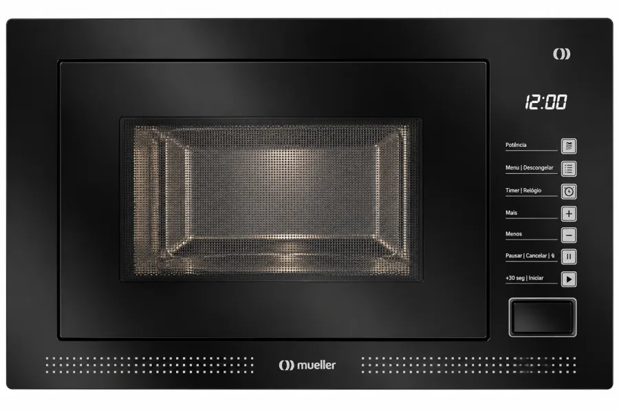 Micro-ondas de Embutir Mueller 25L Preto Fosco Painel Touch 5 Níveis de Potência 8 Receitas Interior em Inox MME25K
