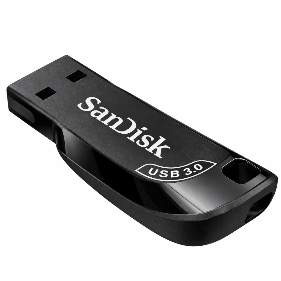 Pen Drive SanDisk Ultra Shift 64 GB USB 3.0 Leitura de até 100 MB/s Conector Retrátil sem Tampa e Criptografia AES de 128 bits Preto