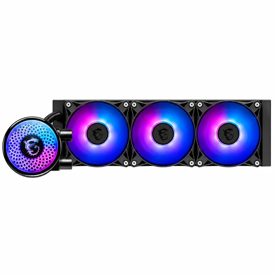 Water Cooler MSI MAG CoreLiquid A12 360mm ARGB 3 Ventoinhas 120mm Base de Cobre Intel LGA 1700/1851 e AMD AM5/AM4 CLA12360