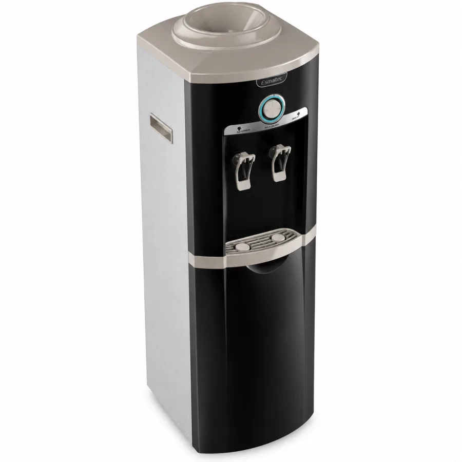 Bebedouro de Coluna Esmaltec Gelágua EGC35B Preto Compressor Termostato 5°C a 15°C Easy Open Galão 10L ou 20L 97W