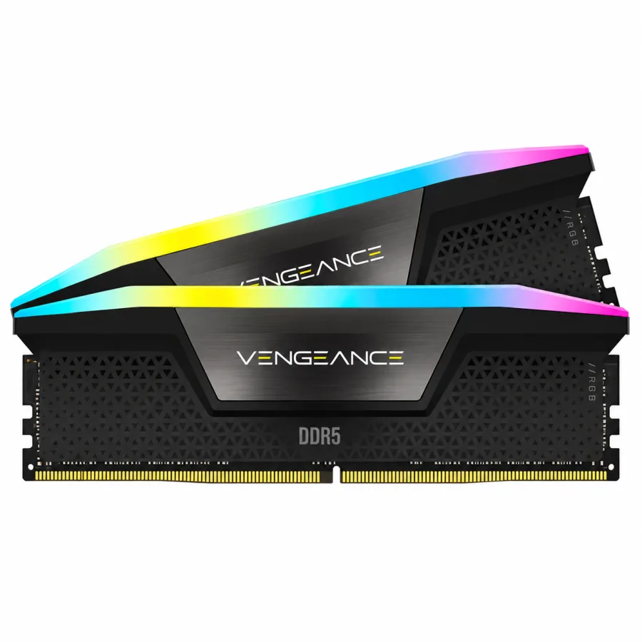 Memória RAM Corsair Vengeance RGB 32GB 2x16GB DDR5 6200MHz CL36 UDIMM 1,30V Intel XMP 3.0 10 Zonas RGB Preto CMH32GX5M2B6200C36