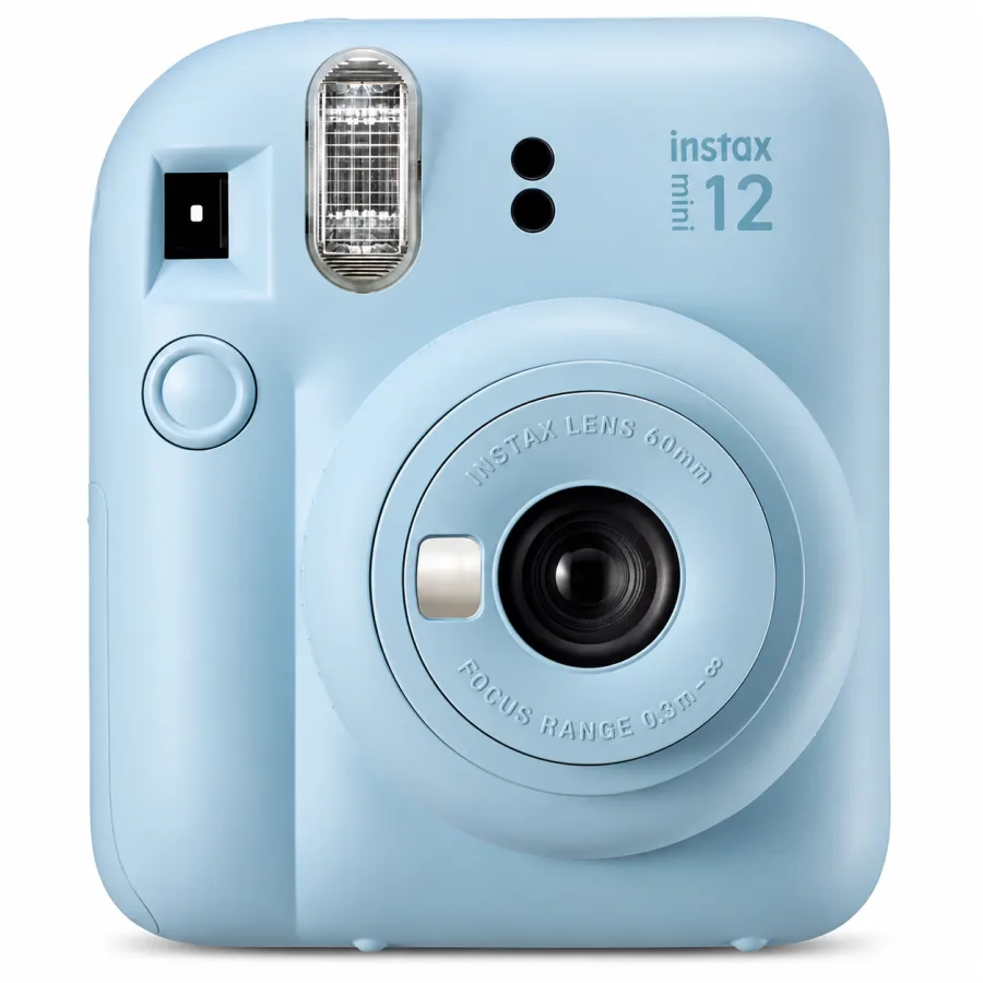Câmera Instantânea Fujifilm Instax Mini 12 Flash Automático Modo Close-up e Espelho de Selfie Azul Candy