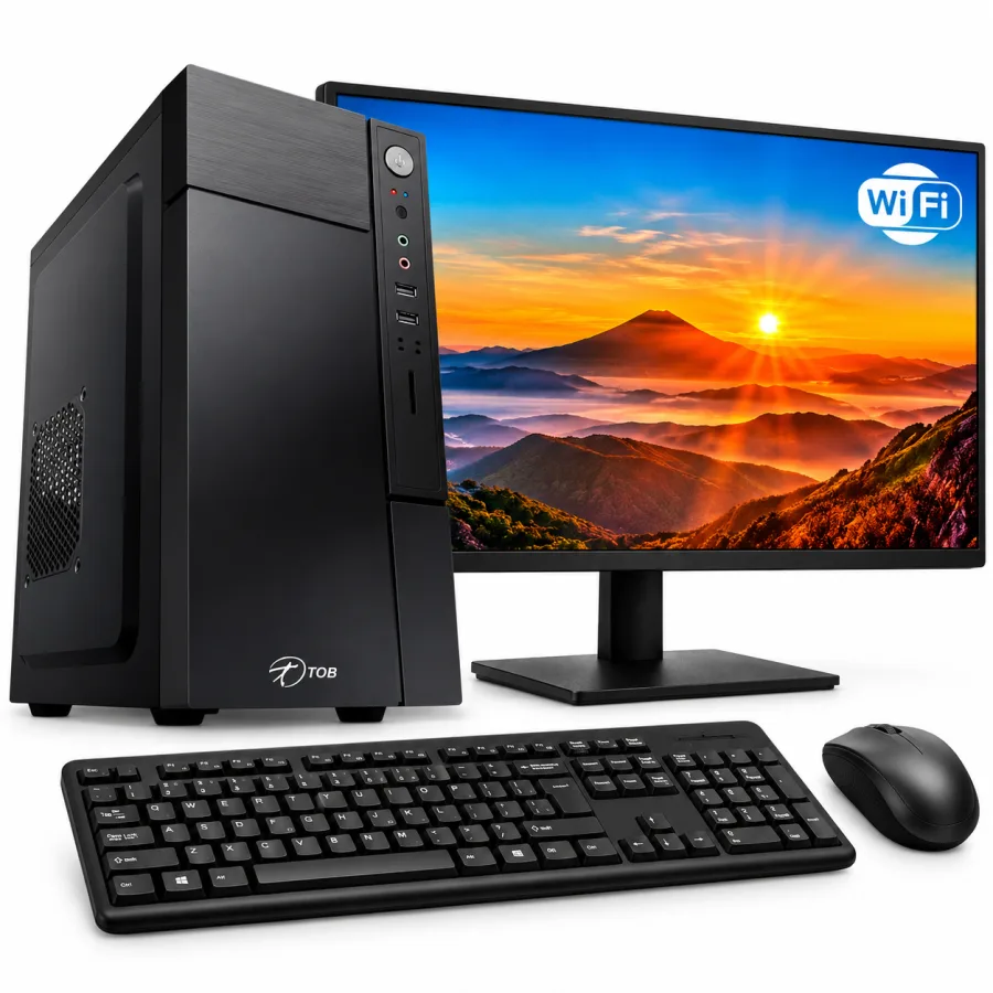 Computador Completo TOB Intel Core i5-2400 8GB DDR3 240GB com Monitor 21,5 Polegadas Wi-Fi Teclado ABNT2 e Mouse LibreOffice Instalado