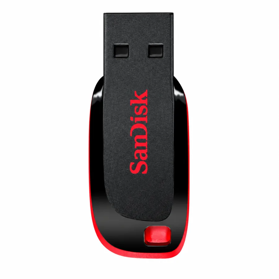 Pen Drive SanDisk Cruzer Blade 64 GB USB 2.0 Conector USB-A Corpo Compacto de 3 cm com SecureAccess e Criptografia AES de 128 bits Preto e Vermelho