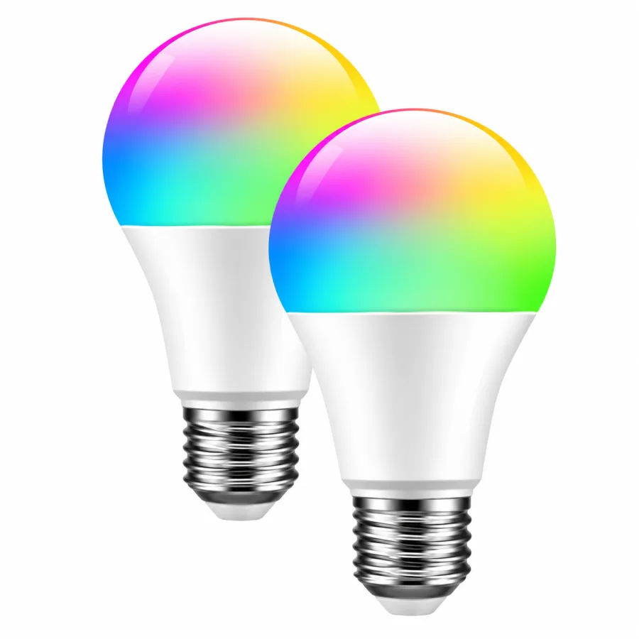 Kit 2 Lâmpadas LED Inteligentes Aitek ALPHA-801 RGB 15W E27 Wi-Fi Bivolt com Alexa e Google Assistente, Branca