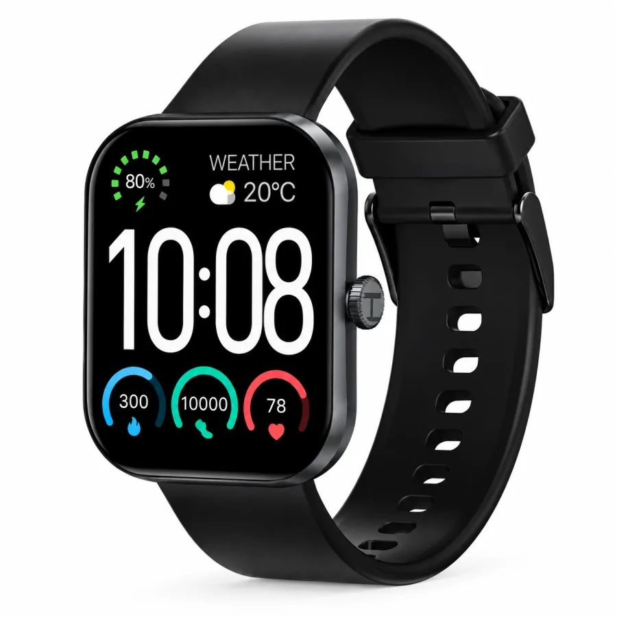 Smartwatch Haylou Solar Watch S6, Tela TFT 2,01 Polegadas, Chamadas Bluetooth 5.3, SpO2, IP68, 20 Dias de Bateria, Preto - HF010