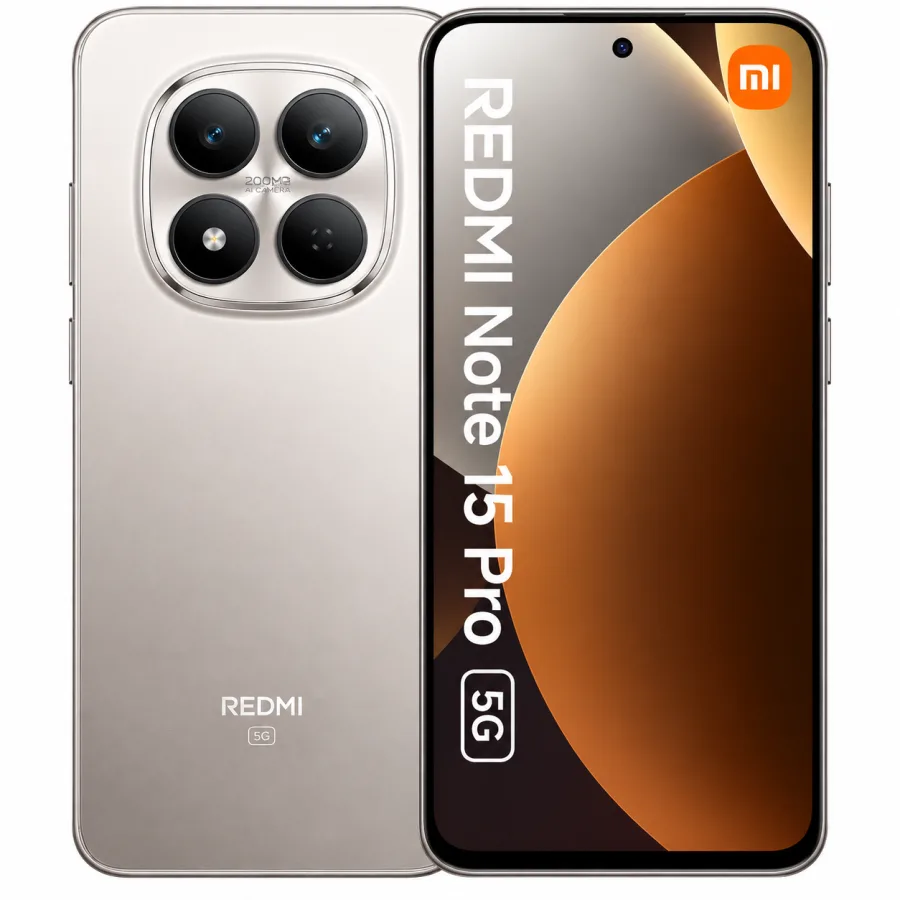 Smartphone Xiaomi Redmi Note 15 Pro 5G 256GB, 8GB RAM, Tela 6,83" AMOLED 120Hz, Câmera 200MP com OIS, Bateria 6580mAh, Titanium - Versão Global