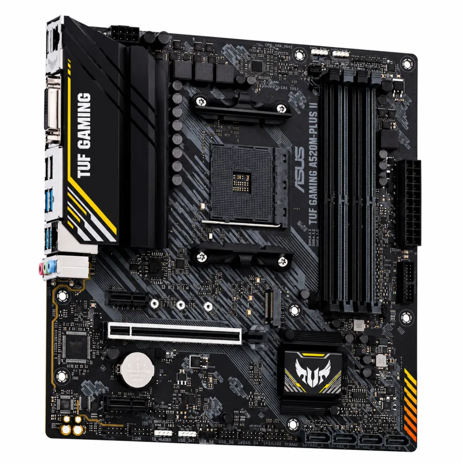 Placa-Mãe ASUS TUF Gaming A520M-Plus II AMD AM4 Micro-ATX 4 Slots DDR4 até 128GB M.2 NVMe HDMI DisplayPort e VGA 90MB17G0-M0EAY0