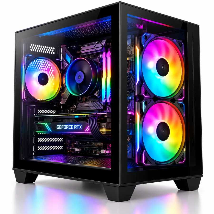 PC Gamer 3Green Skill Aquarium Ryzen 7 5700G 8 Núcleos Radeon Vega 8 16GB DDR4 3200MHz SSD NVMe 1TB Fonte 500W Linux Gabinete Aquário Preto