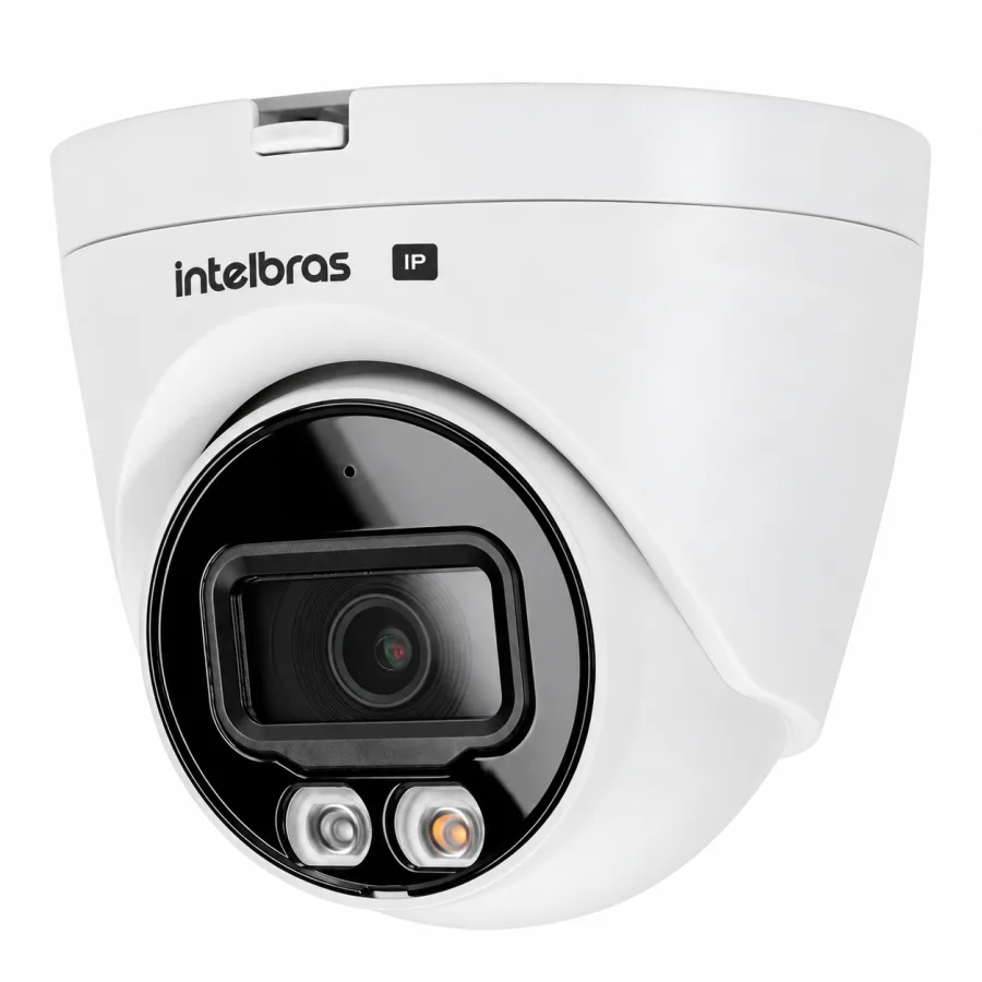 Câmera IP Dome Intelbras VIP 1230 D FC+ Full HD 1080p 2MP Lente 2,8mm Infravermelho 30m PoE IP67 Microfone Branca