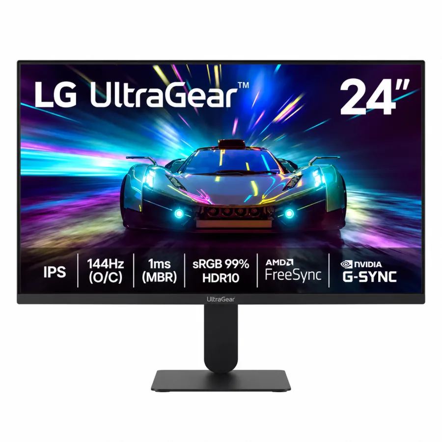 Monitor Gamer LG UltraGear 24G411A-B 23.8" Full HD, 144Hz, 1ms, Painel IPS, 99% sRGB, HDR10, G-Sync Compatible e FreeSync