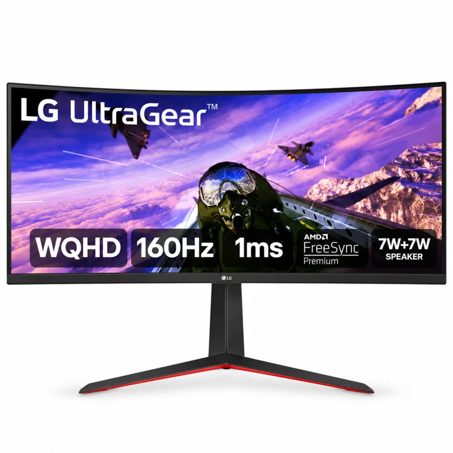 Monitor Gamer Curvo LG UltraGear 34 Ultrawide WQHD 3440x1440 160Hz 1ms MBR VA 1800R FreeSync Premium HDR10 Som Integrado 34GP63A-B
