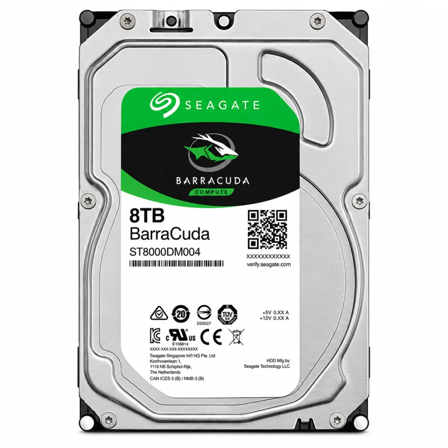 HD Seagate BarraCuda 8TB 3,5 Polegadas SATA III 5400 RPM Cache 256MB Gravação SMR ST8000DM004