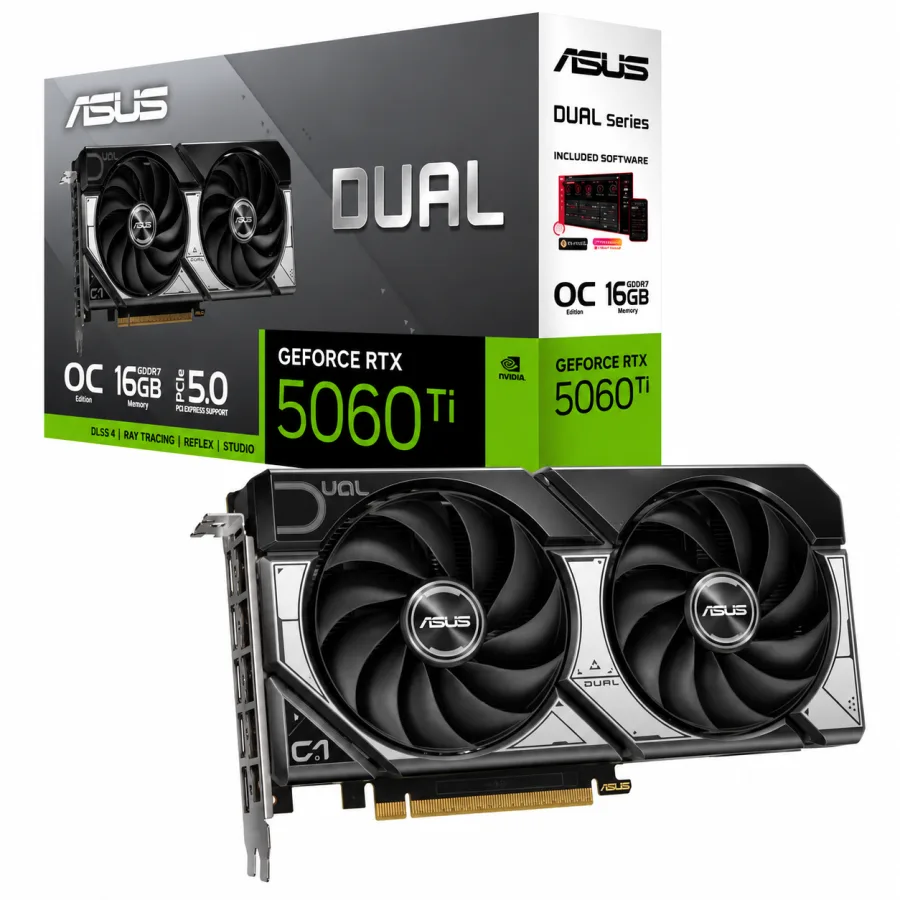 Placa de Vídeo ASUS Dual GeForce RTX 5060 Ti OC 16GB GDDR7 128 bits PCIe 5.0 DLSS 4 Ray Tracing SFF Ready 90YV0MH0-M0NA00