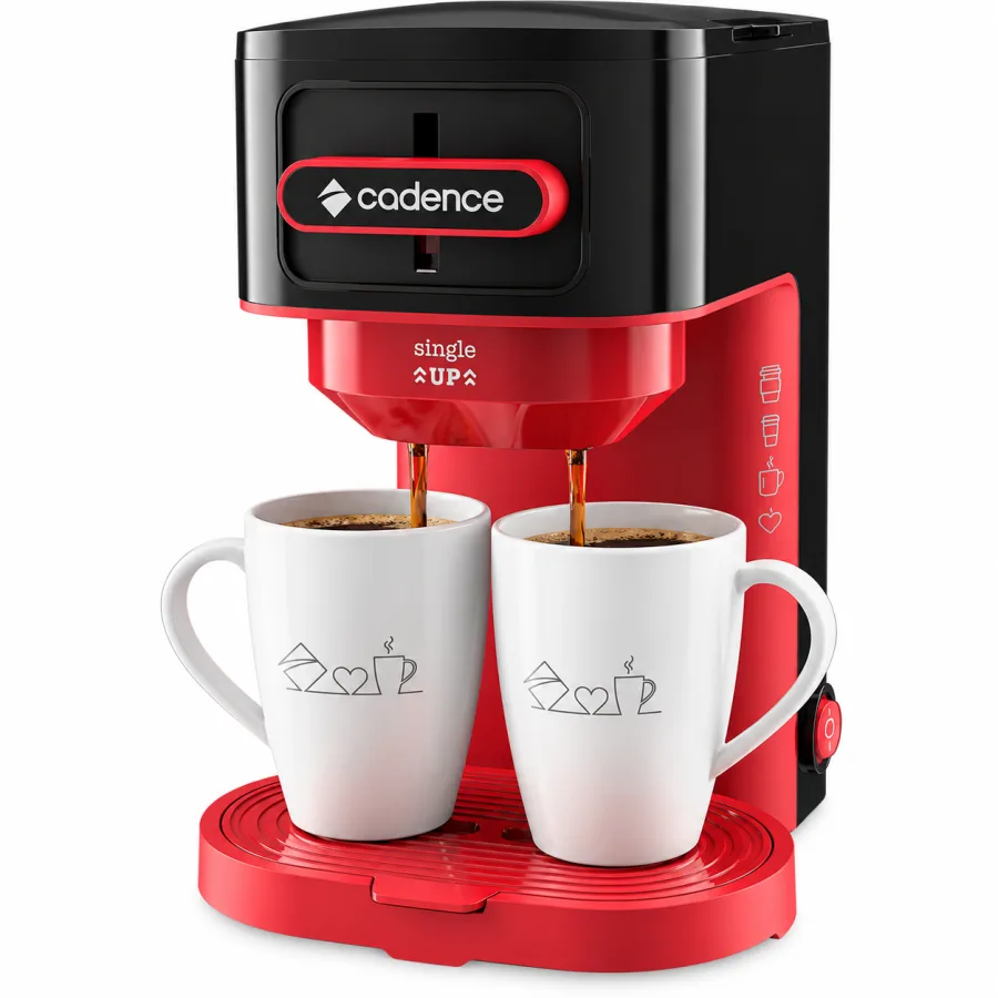 Cafeteira Elétrica Cadence Single Up 600W Ajuste de Altura para Caneca Filtro Permanente Lavável 2 Xícaras Inclusas CAF230