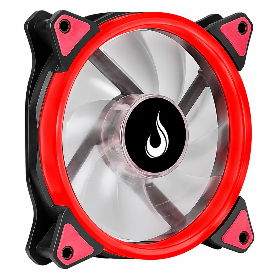 Ventoinha Rise Mode Galaxy 120mm LED Vermelho para Gabinete 1500 RPM 50 CFM Conexão 3 Pinos e Molex RM-FN-01-BR