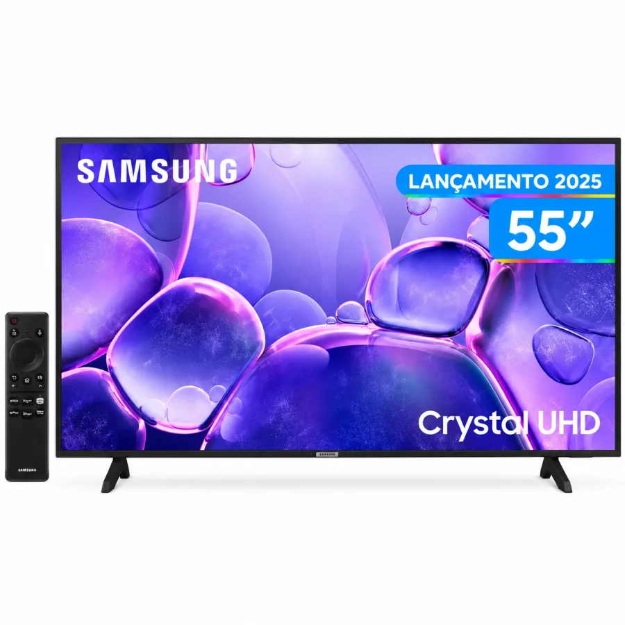 Smart TV Samsung 55 Polegadas Crystal UHD 4K U8600F 2025, HDR10+, Tizen, Bixby e Alexa, 3 HDMI, Wi-Fi 5, Bluetooth - UN55U8600FGXZD