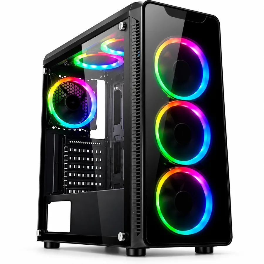 PC Gamer Completo 3Green Force Ryzen 7 5700G 8 Núcleos Radeon Vega 8 16GB DDR4 SSD 512GB Fonte 500W com Monitor 21,5 de 75Hz e Kit Gamer