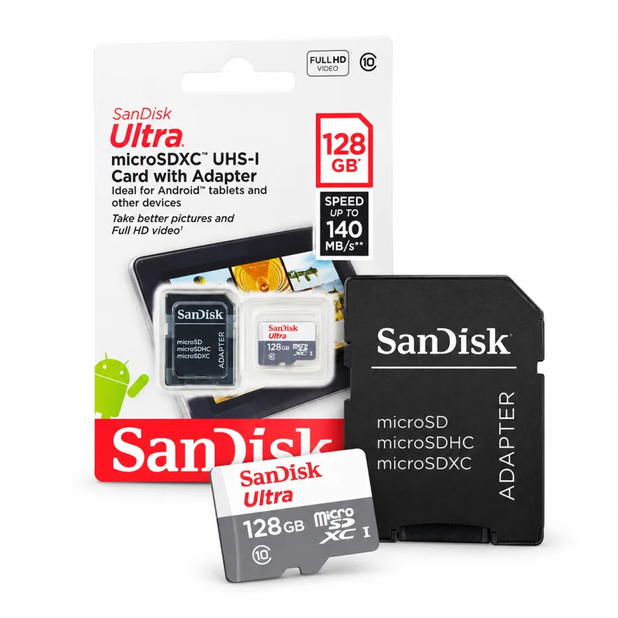 Cartão de Memória MicroSD SanDisk Ultra 128GB Classe 10 UHS-I Leitura até 80 MB/s