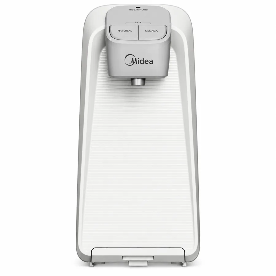 Purificador de Água Midea SlimPure Branco Bivolt Natural Fria ou Gelada Refrigeração Eletrônica 55W Refil 3600L JDD2580TW