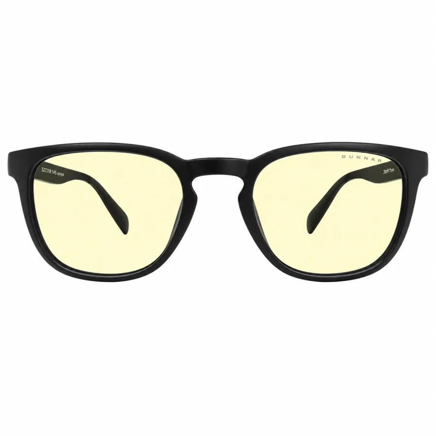 Óculos Gamer Gunnar Oakland com Filtro de 65% da Luz Azul Lente Âmbar Antirreflexo Proteção UV 100% e Armação de Náilon Onyx Preto