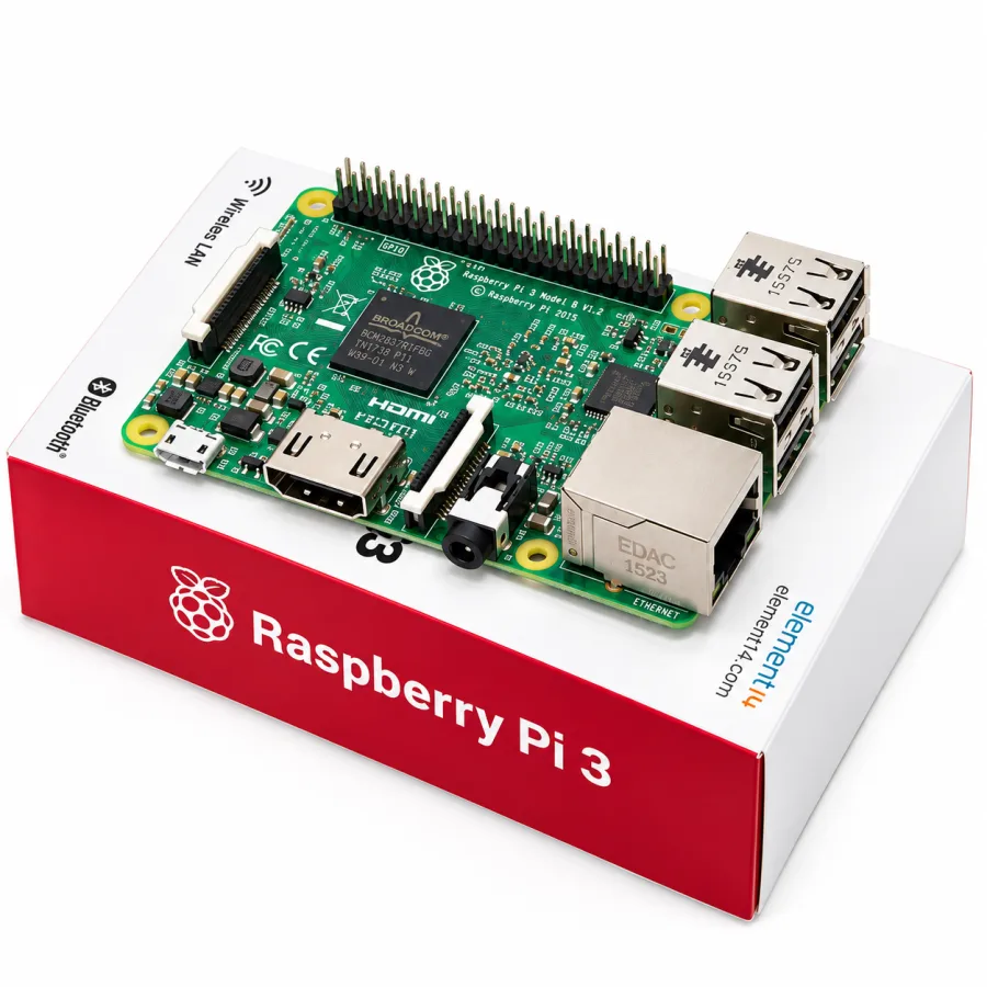 Placa Raspberry Pi 3 Model B Quad-Core 1,2GHz 64 Bits 1GB RAM Wi-Fi Bluetooth 4.1 HDMI 4 USB e GPIO 40 Pinos