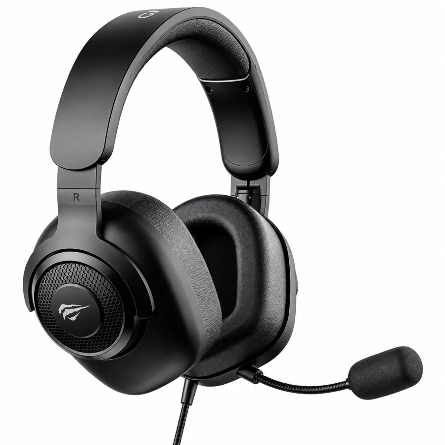 Headset Gamer Havit H2230U USB Surround 7.1 Virtual Driver 50mm Microfone Removível Iluminação RGB Espuma Viscoelástica para PC PS4 e PS5 Preto