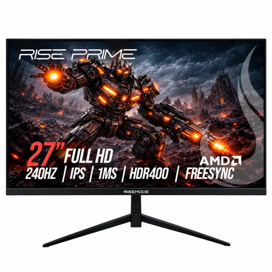 Monitor Gamer Rise Mode Prime 27" Full HD, 240Hz, 1ms, Painel IPS, FreeSync, 110% sRGB, HDMI e DisplayPort, Preto - RM-MOG-27F240FH-B