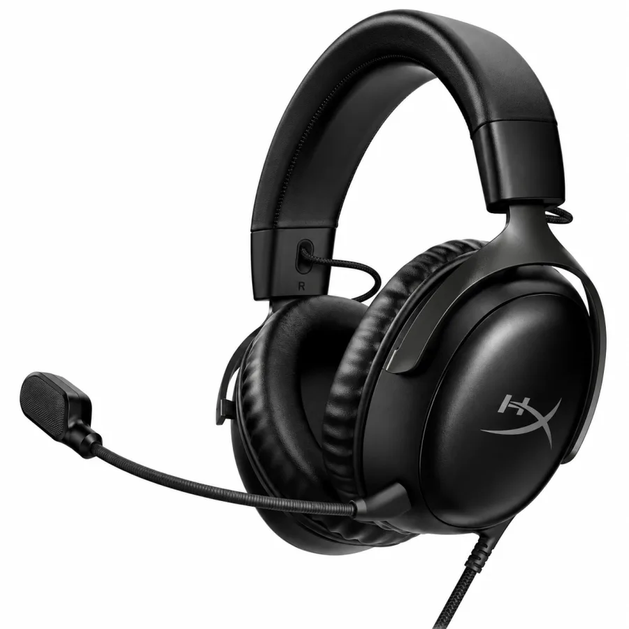 Headset Gamer HyperX Cloud III Driver 53mm USB e P3 3,5mm Surround Virtual DTS Microfone Removível Estrutura de Alumínio Preto 727A8AA
